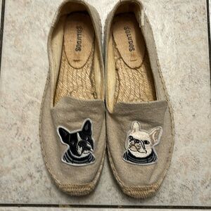Soludos French Bulldog Platform Smoking Slipper